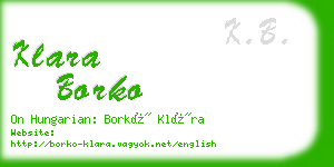 klara borko business card